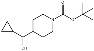 1-Piperidinecarboxylic acid, 4-(cyclopropylhydroxymethyl)-, 1,1-dimethylethyl ester Struktur