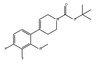 1(2H)-Pyridinecarboxylic acid, 4-(3,4-difluoro-2-methoxyphenyl)-3,6-dihydro-, 1,1-dimethylethyl ester Struktur