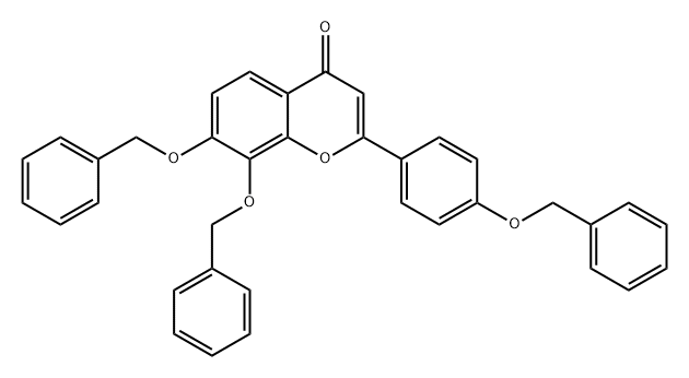 4H-1-Benzopyran-4-one, 7,8-bis(phenylmethoxy)-2-[4-(phenylmethoxy)phenyl]- Struktur