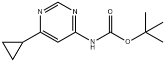 Carbamic acid, N-(6-cyclopropyl-4-pyrimidinyl)-, 1,1-dimethylethyl ester Struktur