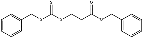 Propanoic acid, 3-[[[(phenylmethyl)thio]thioxomethyl]thio]-, phenylmethyl ester Struktur