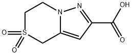 5,5-dioxo-4H,6H,7H-5lambda6-pyrazolo[3,2-c][1,4]
thiazine-2-carboxylic acid Struktur