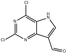 5H-Pyrrolo[3,2-d]pyrimidine-7-carboxaldehyde, 2,4-dichloro- Struktur