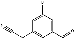 Benzeneacetonitrile, 3-bromo-5-formyl- Struktur