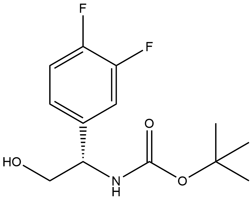 tert-butyl N-[(1S)-1-(3,4-difluorophenyl)-2-hydroxyethyl]carbamate Struktur