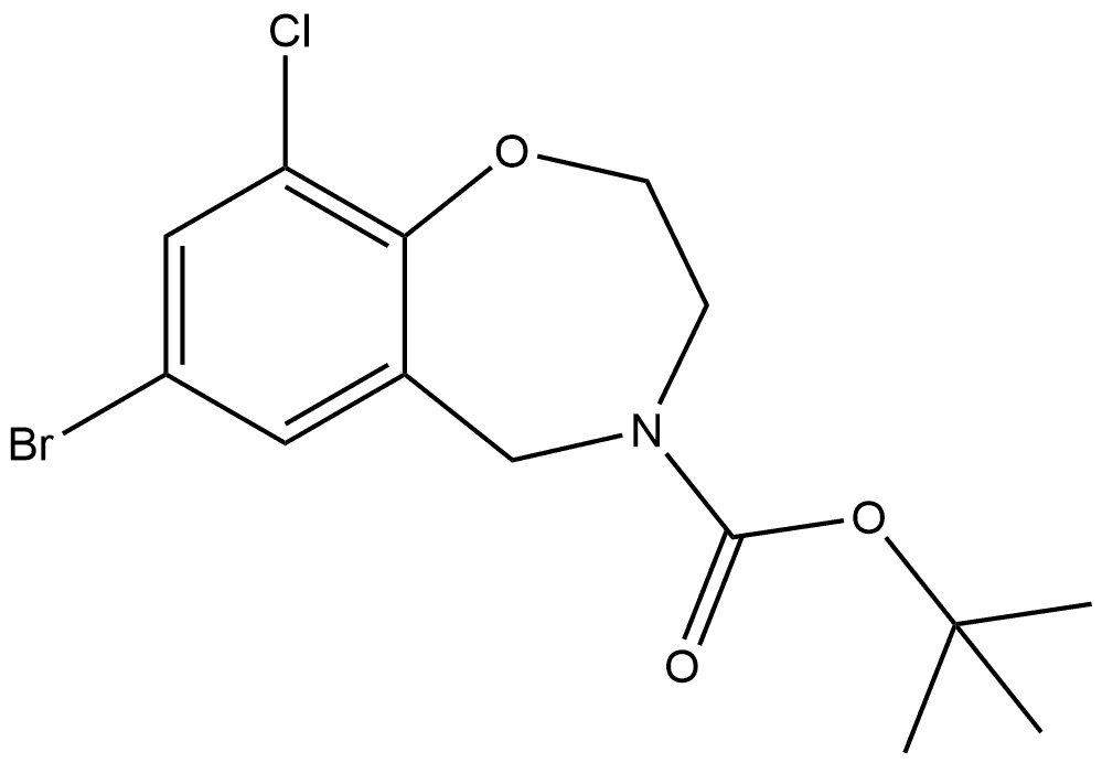 4-Boc-7-bromo-9-chloro-2,3,4,5-tetrahydrobenzo[f][1,4]oxazepine Struktur