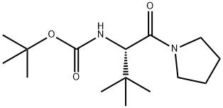 Carbamic acid, N-[(1S)-2,2-dimethyl-1-(1-pyrrolidinylcarbonyl)propyl]-, 1,1-dimethylethyl ester Struktur