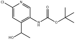 Carbamic acid, N-[6-chloro-4-(1-hydroxyethyl)-3-pyridinyl]-, 1,1-dimethylethyl ester Struktur