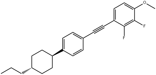 Benzene, 2,3-difluoro-1-methoxy-4-[2-[4-(trans-4-propylcyclohexyl)phenyl]ethynyl]- Struktur