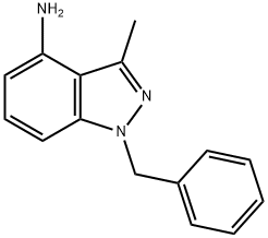 1H-Indazol-4-amine, 3-methyl-1-(phenylmethyl)- Struktur