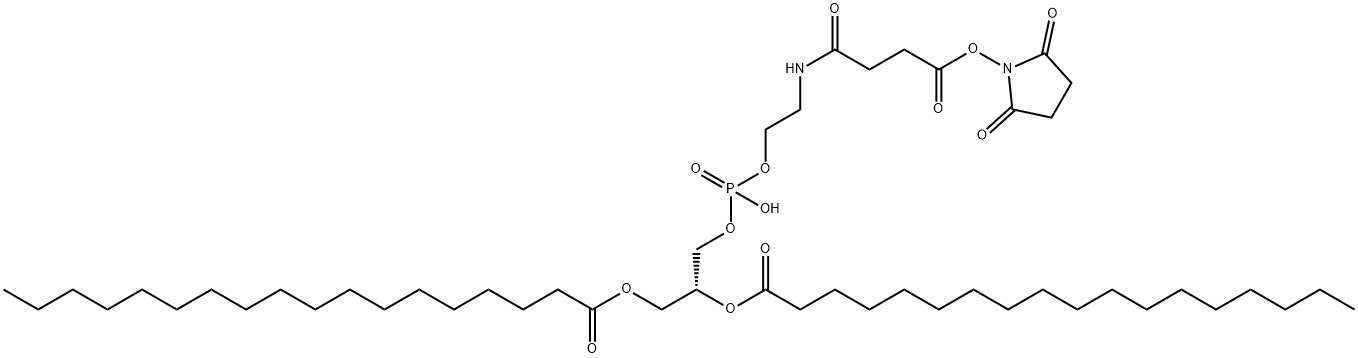 8,10,14-Trioxa-5-aza-9-phosphadotriacontanoic acid, 9-hydroxy-4,15-dioxo-12-[(1-oxooctadecyl)oxy]-, 2,5-dioxo-1-pyrrolidinyl ester, 9-oxide, (12R)- Struktur