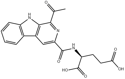 L-Glutamic acid, N-[(1-acetyl-9H-pyrido[3,4-b]indol-3-yl)carbonyl]- Struktur