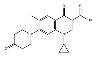 3-Quinolinecarboxylic acid, 1-cyclopropyl-6-fluoro-1,4-dihydro-4-oxo-7-(4-oxo-1-piperidinyl)- Struktur