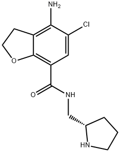 7-Benzofurancarboxamide, 4-amino-5-chloro-2,3-dihydro-N-(2-pyrrolidinylmethyl)-, (S)- (9CI) Struktur