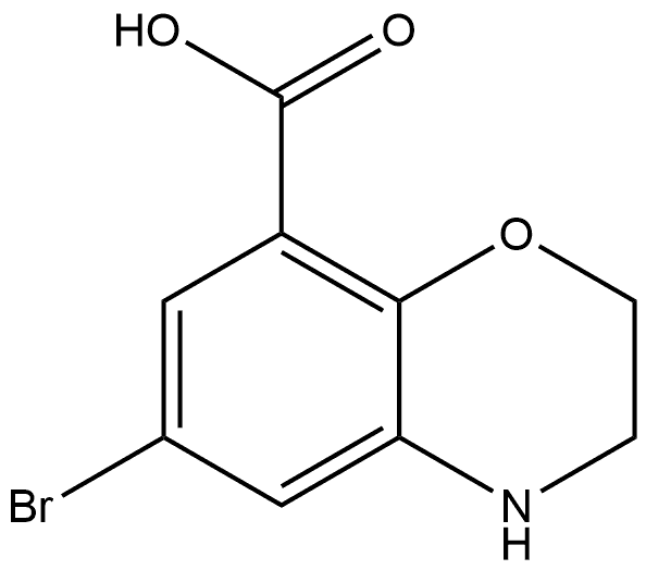 6-Bromo-3,4-dihydro-2H-1,4-benzoxazine-8-carboxylic acid Struktur