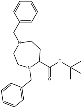 1H-1,4-Diazepine-5-carboxylic acid, hexahydro-1,4-bis(phenylmethyl)-, 1,1-dimethylethyl ester Struktur