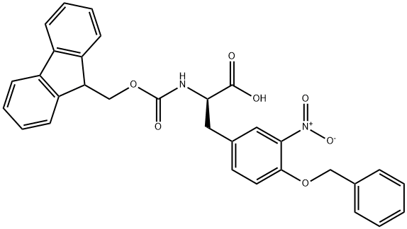 N-α-(9-Fluorenylmethoxycarbonyl)-O-benzyl-3-nitro-D-tyrosine Struktur