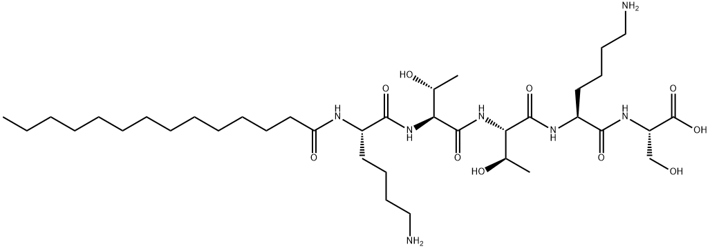 L-Serine, N2-(1-oxotetradecyl)-L-lysyl-L-threonyl-L-threonyl-L-lysyl- Struktur