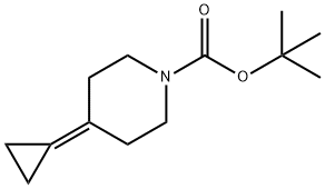 1-Piperidinecarboxylic acid, 4-cyclopropylidene-, 1,1-dimethylethyl ester Struktur