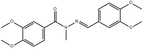 Benzoic acid, 3,4-dimethoxy-, (2E)-2-[(3,4-dimethoxyphenyl)methylene]-1-methylhydrazide Struktur