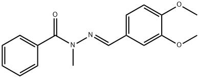 Benzoic acid, (2E)-2-[(3,4-dimethoxyphenyl)methylene]-1-methylhydrazide Struktur