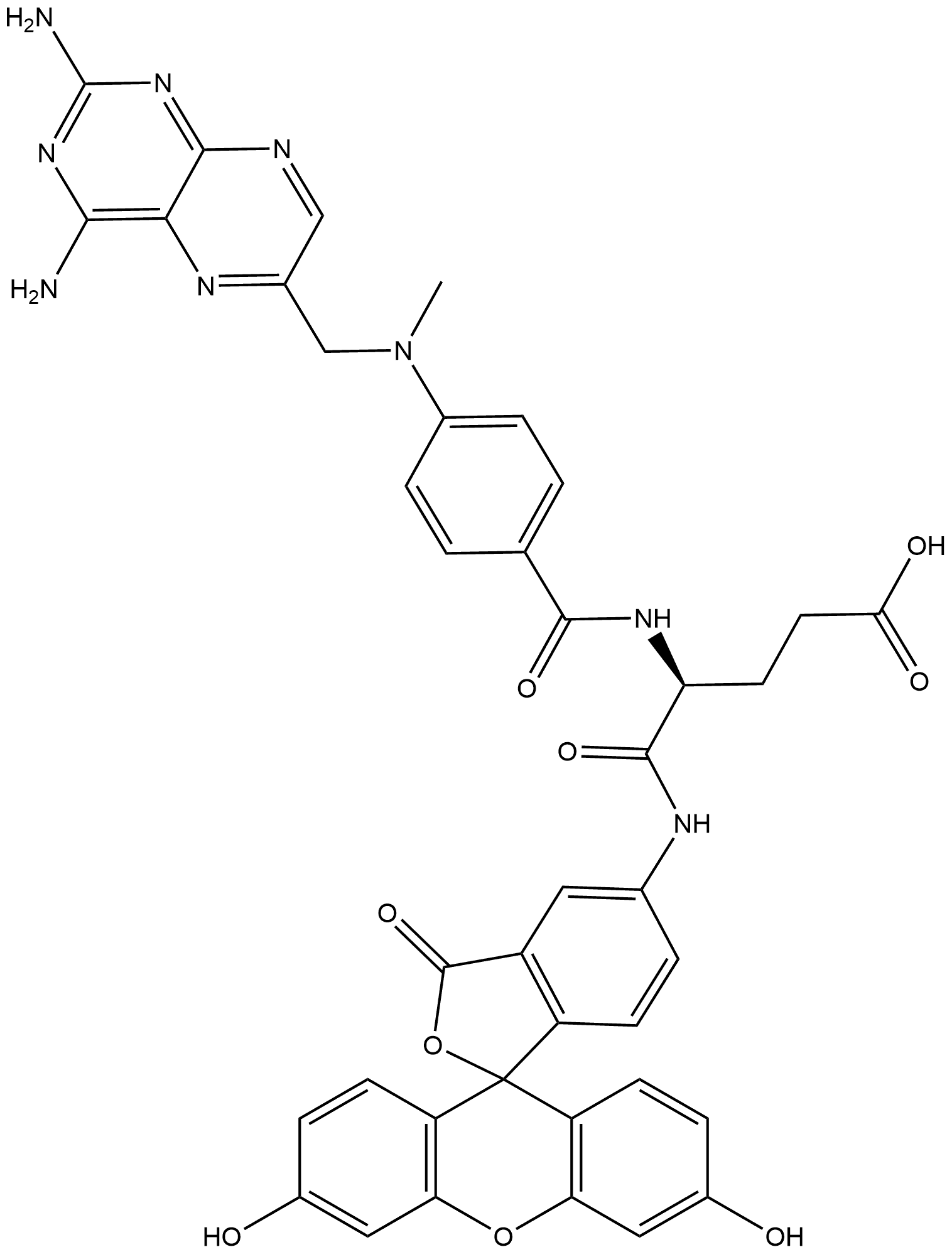 Methotrexate 5-Aminofluorescein Conjugate Struktur