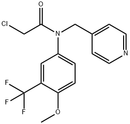 2-chloro-N-(3-trifluoromethyl)-4-methoxyphenyl)-N-((pyridin-4-yl)methyl)acetamide Struktur