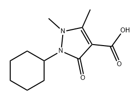 1H-Pyrazole-4-carboxylic acid, 2-cyclohexyl-2,3-dihydro-1,5-dimethyl-3-oxo- Struktur