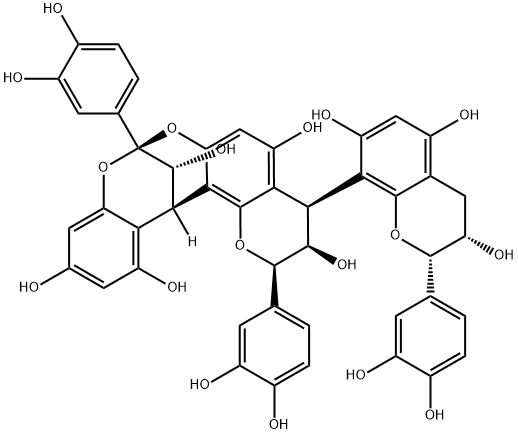 8,14-Methano-2H,14H-1-benzopyrano[7,8-d][1,3]benzodioxocin-3,5,11,13,15-pentol, 2,8-bis(3,4-dihydroxyphenyl)-4-[(2S,3S)-2-(3,4-dihydroxyphenyl)-3,4-dihydro-3,5,7-trihydroxy-2H-1-benzopyran-8-yl]-3,4-dihydro-, (2R,3R,4R,8S,14R,15R)- (9CI)