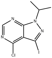 1H-Pyrazolo[3,4-d]pyrimidine, 4-chloro-3-iodo-1-(1-methylethyl)- Struktur