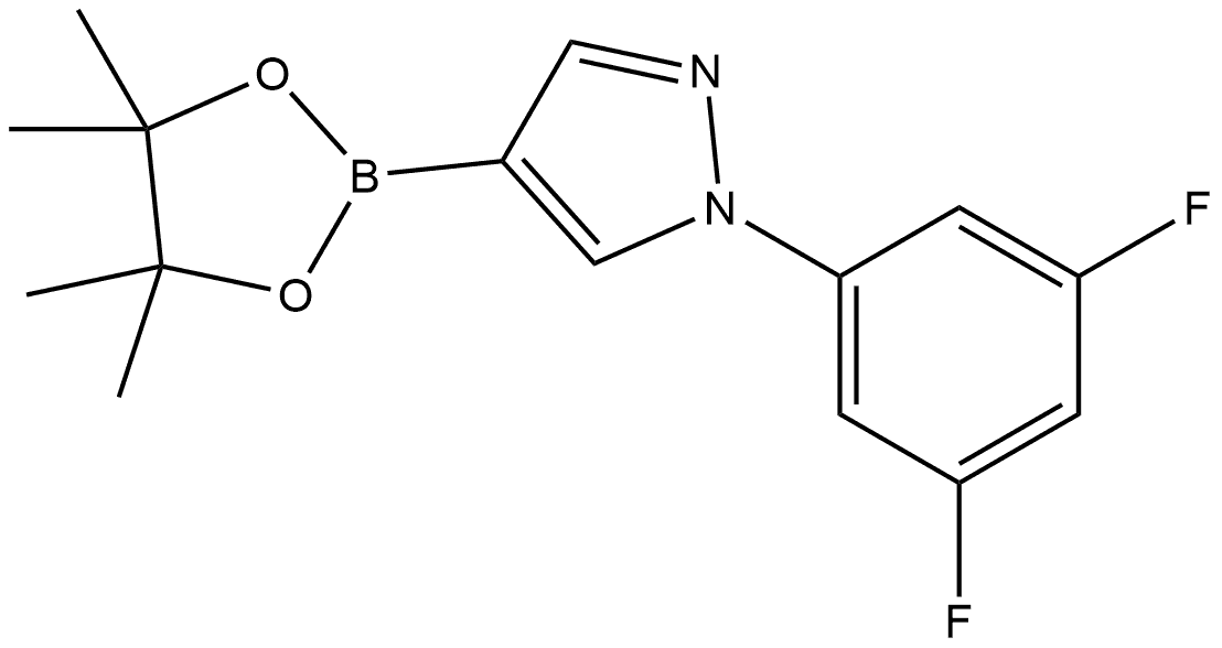 1-(3,5-Difluorophenyl)-4-(4,4,5,5-tetramethyl-1,3,2-dioxaborolan-2-yl)-1H-pyrazole Struktur