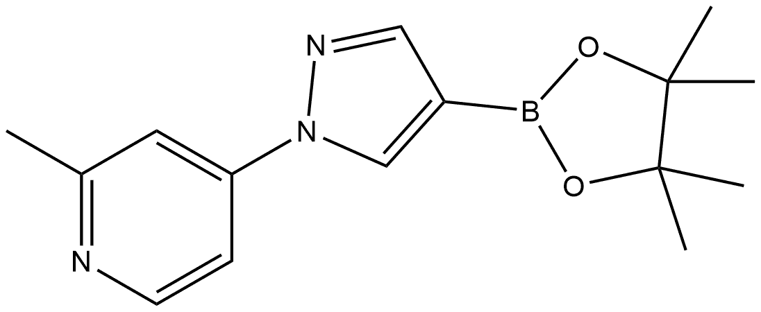 2-Methyl-4-[4-(4,4,5,5-tetramethyl-1,3,2-dioxaborolan-2-yl)-1H-pyrazol-1-yl]pyridine Struktur