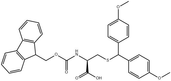 N-α-(9-Fluorenylmethoxycarbonyl)-S-(4,4'-dimethoxydiphenylmethyl)-L-cysteine Struktur