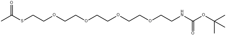 S-acetyl-PEG4-t-boc-N-amido Struktur