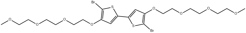 2,2'-Bithiophene, 5,5'-dibromo-4,4'-bis[2-[2-(2-methoxyethoxy)ethoxy]ethoxy]- Struktur