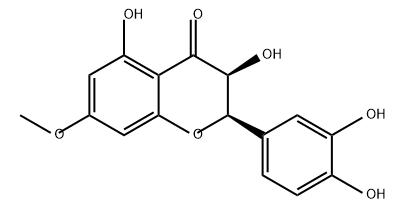 4H-1-Benzopyran-4-one, 2-(3,4-dihydroxyphenyl)-2,3-dihydro-3,5-dihydroxy-7-methoxy-, (2R-cis)- (9CI) Struktur