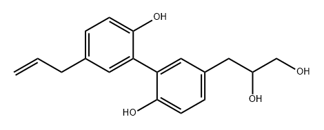 [1,1'-Biphenyl]-2,2'-diol, 5-(2,3-dihydroxypropyl)-5'-(2-propen-1-yl)- Struktur