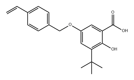 Benzoic acid, 3-(1,1-dimethylethyl)-5-[(4-ethenylphenyl)methoxy]-2-hydroxy- Struktur