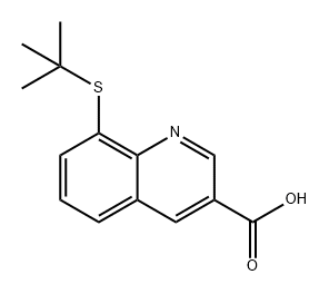 3-Quinolinecarboxylic acid, 8-[(1,1-dimethylethyl)thio]- Struktur