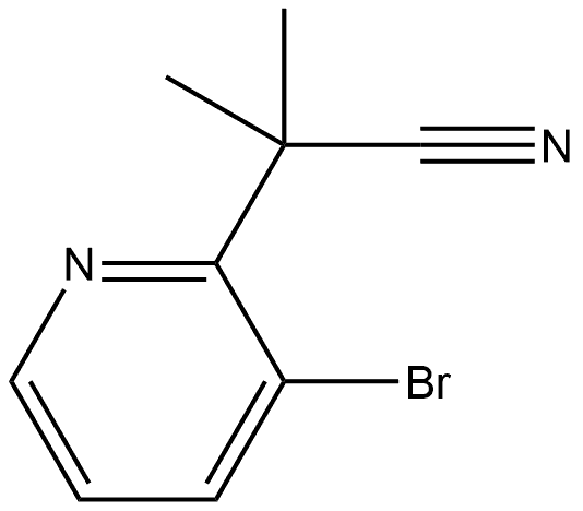 2-(3-bromopyridin-2-yl)-2-methylpropanenitrile Struktur