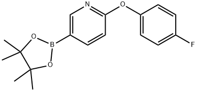 2-(4-Fluorophenoxy)-5-(4,4,5,5-tetramethyl-1,3,2-dioxaborolan-2-yl)pyridine Struktur