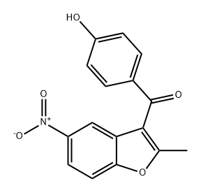 Methanone, (4-hydroxyphenyl)(2-methyl-5-nitro-3-benzofuranyl)- Struktur