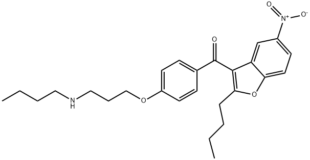 Methanone, [4-[3-(butylamino)propoxy]phenyl](2-butyl-5-nitro-3-benzofuranyl)- Struktur