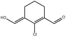 (3E)-2-chloro-3-(hydroxymethylene)cyclohexene-1-carbaldehyde Struktur