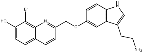 7-Quinolinol, 2-[[[3-(2-aminoethyl)-1H-indol-5-yl]oxy]methyl]-8-bromo- Struktur