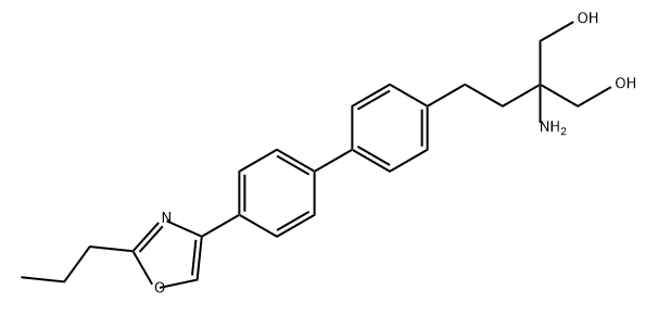 1,3-Propanediol, 2-amino-2-[2-[4'-(2-propyl-4-oxazolyl)[1,1'-biphenyl]-4-yl]ethyl]- Struktur