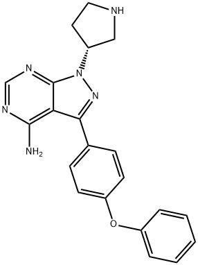 1H-Pyrazolo[3,4-d]pyrimidin-4-amine, 3-(4-phenoxyphenyl)-1-(3R)-3-pyrrolidinyl- Struktur