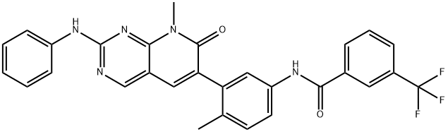 Benzamide, N-[3-[7,8-dihydro-8-methyl-7-oxo-2-(phenylamino)pyrido[2,3-d]pyrimidin-6-yl]-4-methylphenyl]-3-(trifluoromethyl)- Struktur