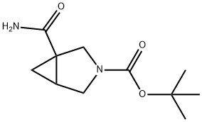 3-Azabicyclo[3.1.0]hexane-3-carboxylic acid, 1-(aminocarbonyl)-, 1,1-dimethylethyl ester Struktur