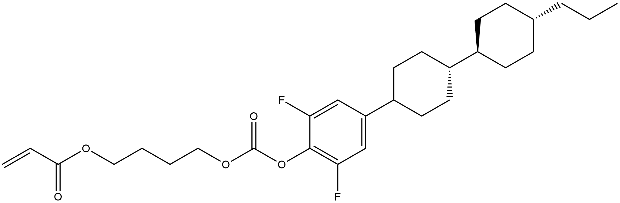 4-(((2,6-difluoro-4-(trans，trans-4'-propyl-[1,1'-bi(cyclohexan)]-4-yl)phenoxy)carbonyl)oxy)butyl acrylate Struktur